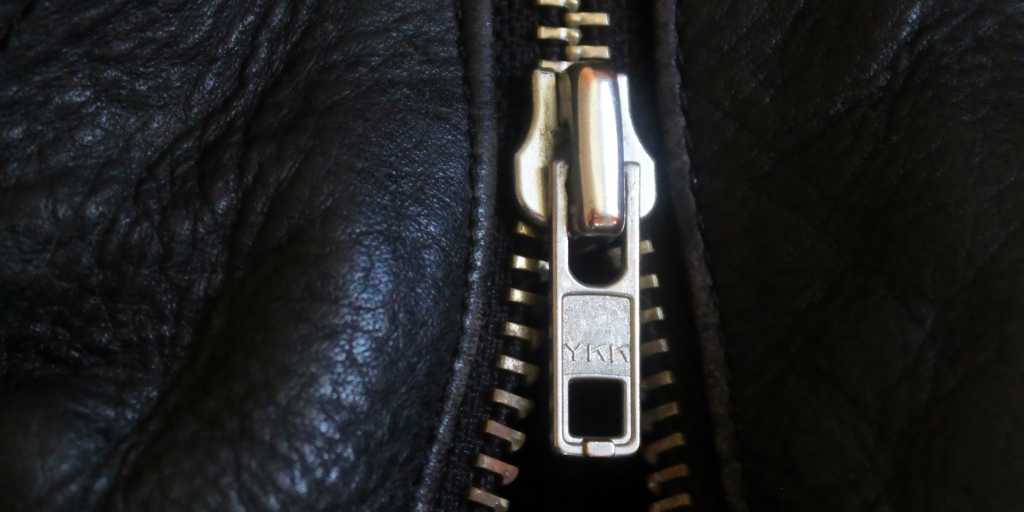 YKK zip on leather bag