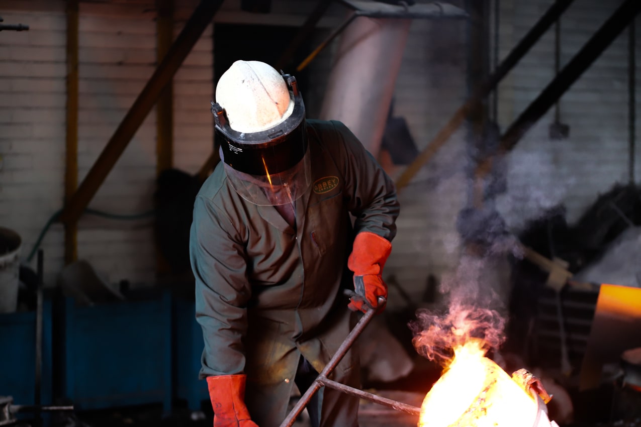 Abbey England worker in their UK foundry.
