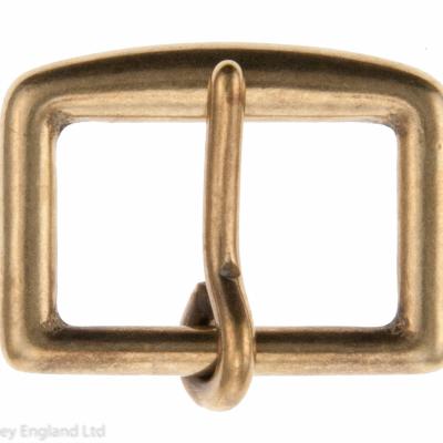 BRIDLE BUCKLE SQUARE BRASS  3/8"  10mm