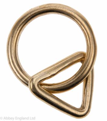 RING W/ TRIANGLE LARGE BRASS  1" x 11/2"