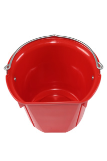 S85 FLAT SIDE HANGING BUCKET 3GALL RED 