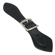 BLACK FRONT STRAP SET NICKEL PLATED BUCKLE 8"